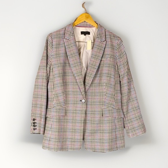 Talbots Jackets & Blazers - TALBOTS Houndstooth Women's Wool Blend Blazer Sz 16 Corpcore Academia Retro Glam